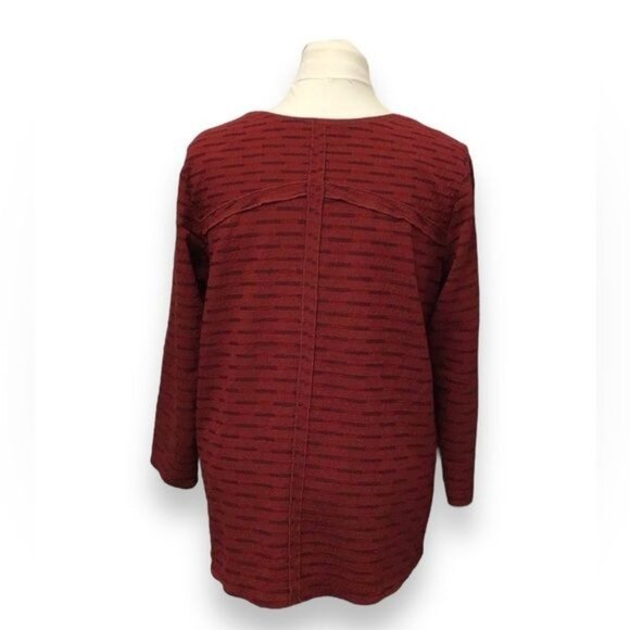 Habitat Women’s Oversize Long Sleeve Scoop Neck Texture Tunic, Red, size M - Picture 3 of 7